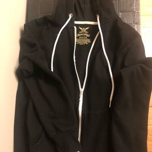 Black and white zip up hoodie